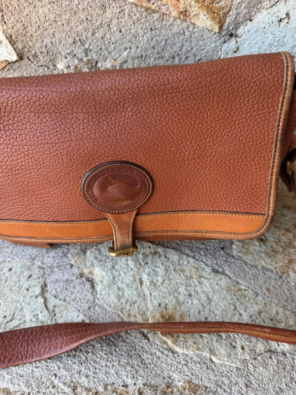 Vintage Dooney & Bourke All Weather Leather Shoulder Crossbody Bag made in USA